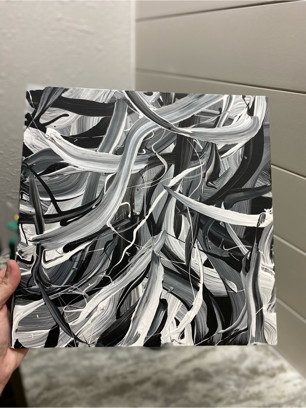 Black & White Abstract Canvas Art - Picture 5 of 7